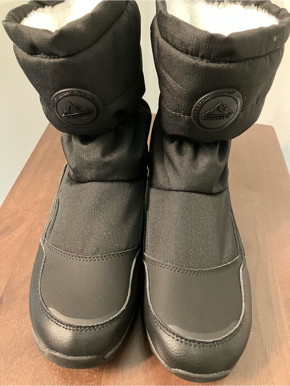 Nortiv8 Women’s Insulated Winter Snow Boots Faux Fur Slip On Black Size 8